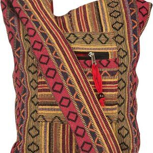 Tribe Azure Red Hobo Messenger Shoulder Bag Large Roomy School Sling Travel Camp
